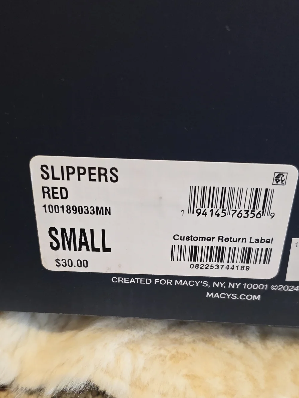 Club Room GRAY Slippers Mens Small 6-7 New In Box, Young Mans Size Small